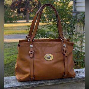 Tan Leather Coach Shoulder Bag